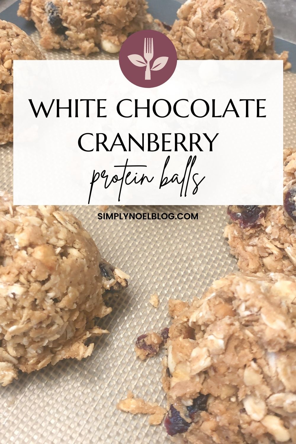 white chocolate cranberry protein balls